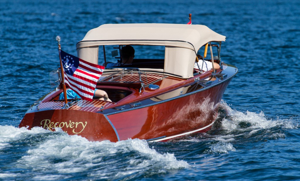 Roger Johnson's 1932 Chris Craft "Recovery" with the very cool top.