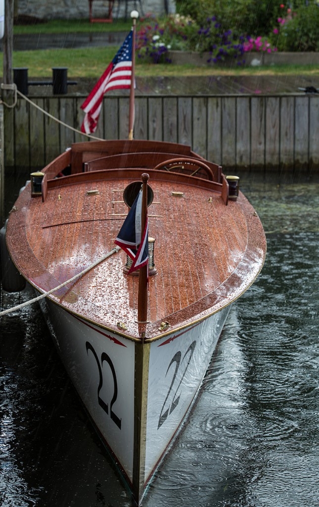 Rain on one of the Numbered boats.